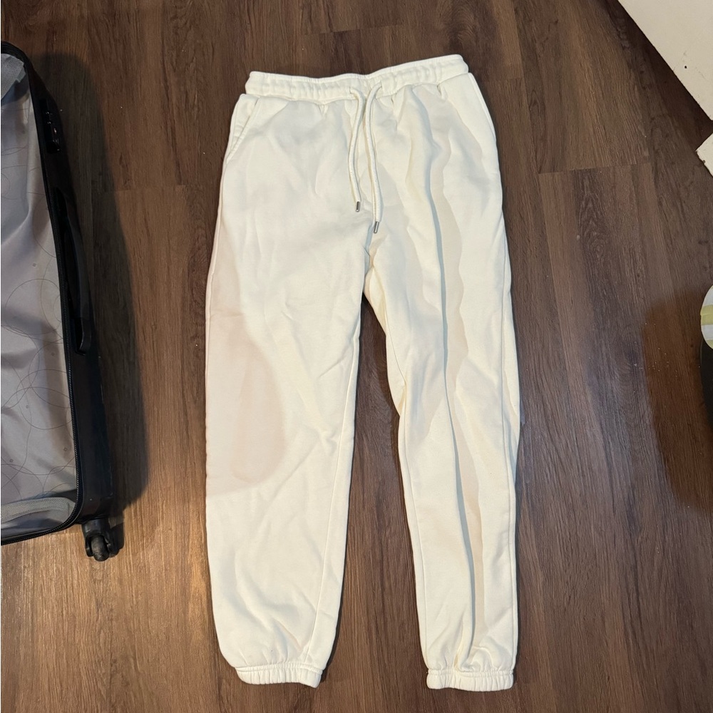 Forever 21 women’s  White Drawstring Joggers